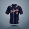 Custom Baseball Jersey Navy & Cream Stripes USA