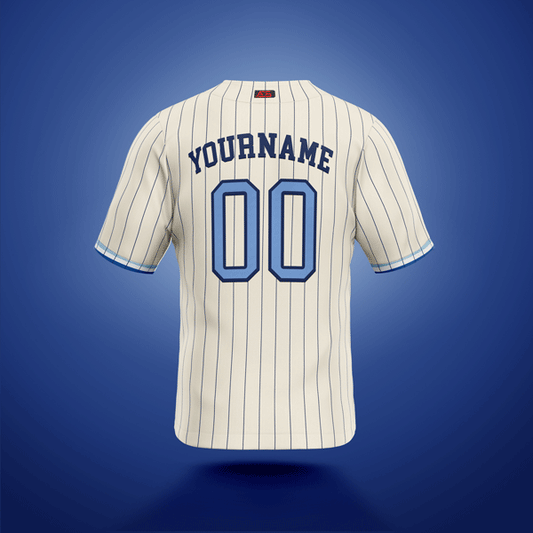 Custom Jersey Cream & Blue Stripe