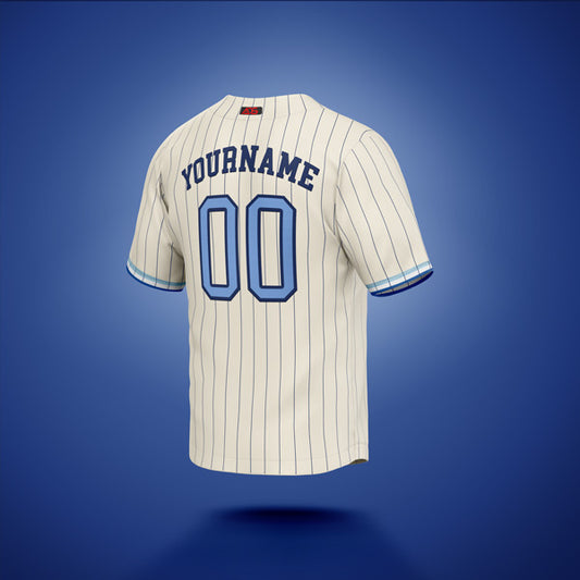 Custom Jersey Cream & Blue Stripe