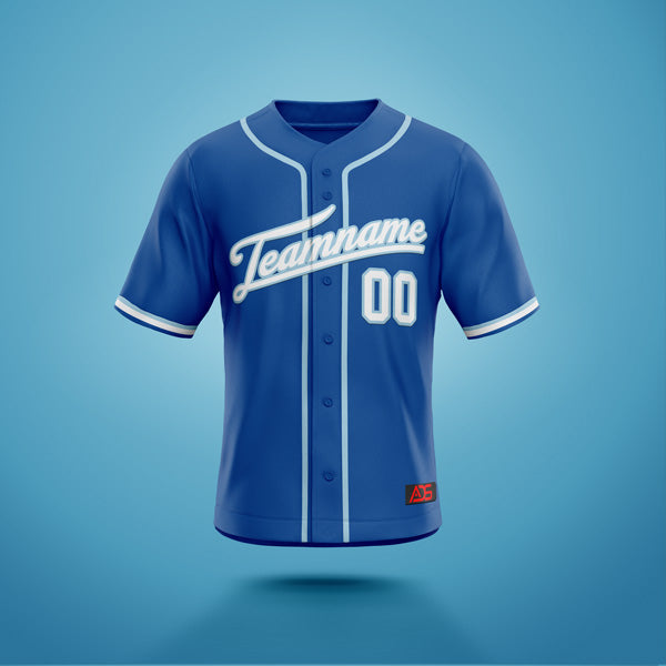 Custom Baseball Jersey Blue & White