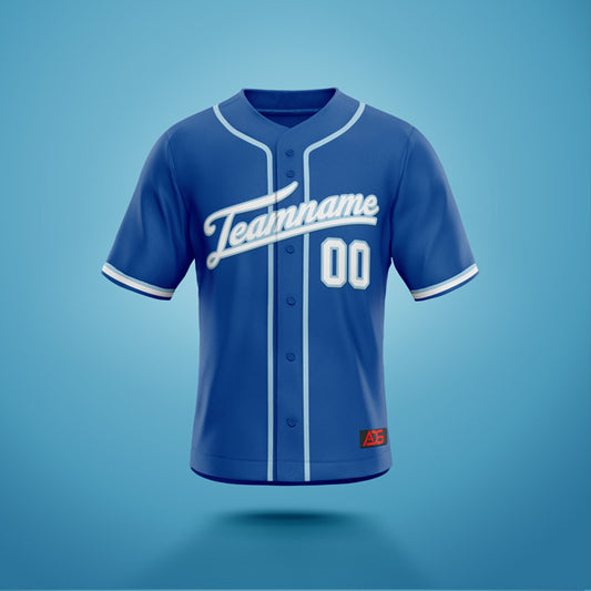 Custom Baseball Jersey Blue & White