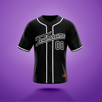 Custom Baseball Jersey Black & White