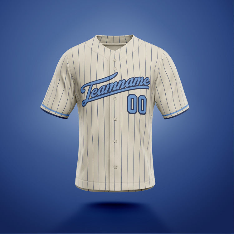 Custom Jersey Cream & Blue Stripe