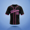 Custom Baseball Jersey Black, Pink & Blue Stripe