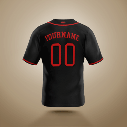 Custom Baseball Jersey Black & Red