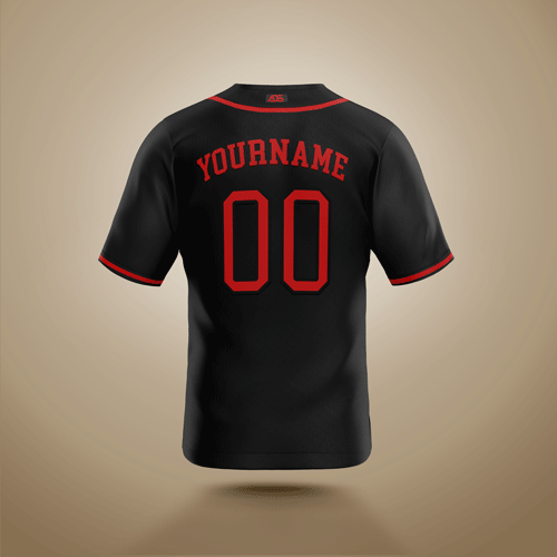 Custom Baseball Jersey Black & Red
