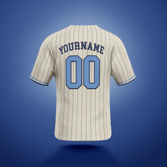 Custom Jersey Cream & Blue Stripe