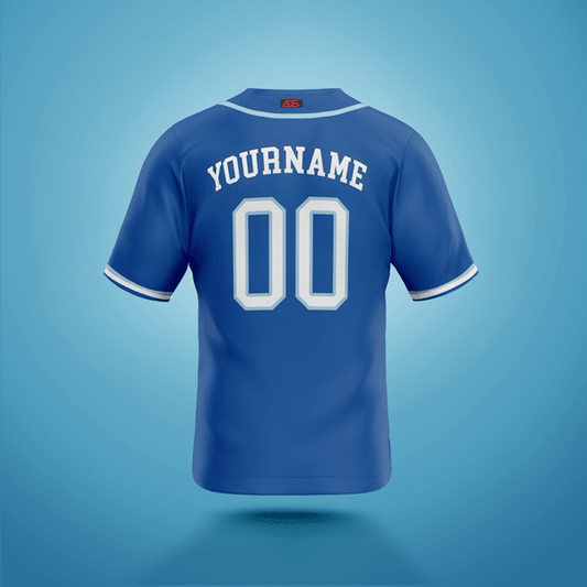 Custom Baseball Jersey Blue & White