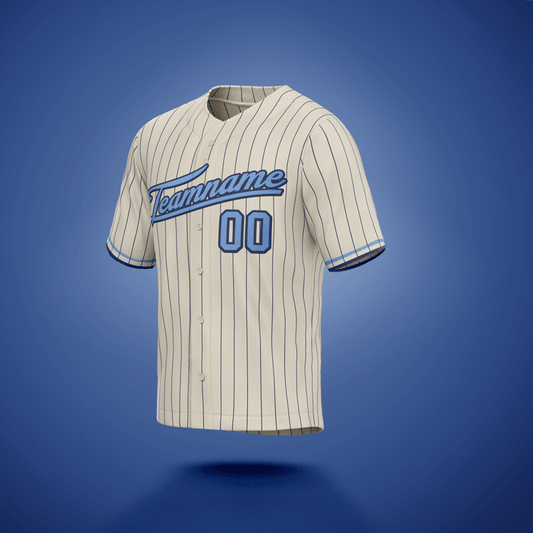 Custom Jersey Cream & Blue Stripe