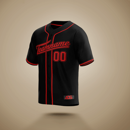 Custom Baseball Jersey Black & Red