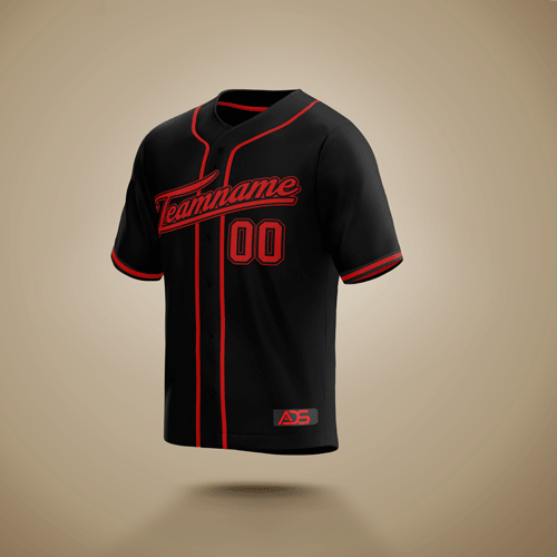 Custom Baseball Jersey Black & Red