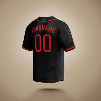 Custom Baseball Jersey Black & Red