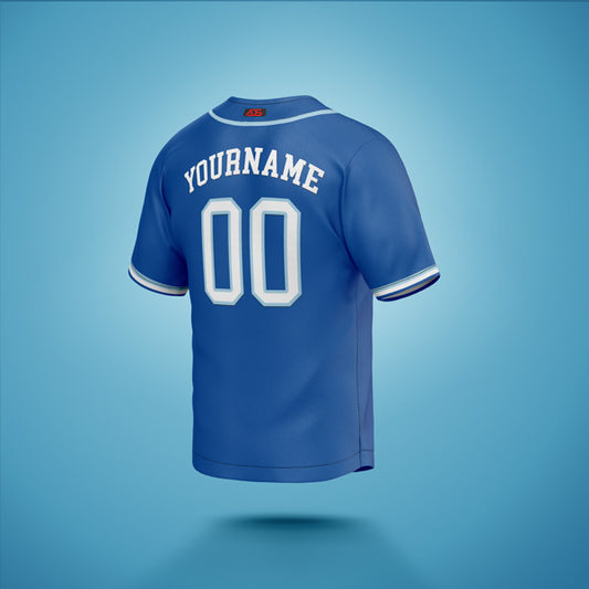 Custom Baseball Jersey Blue & White