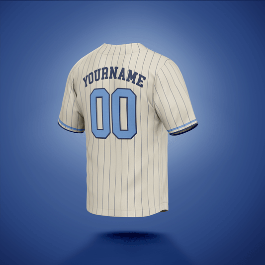 Custom Jersey Cream & Blue Stripe