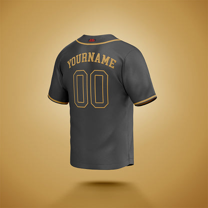 Custom Baseball Jersey Black & Gold