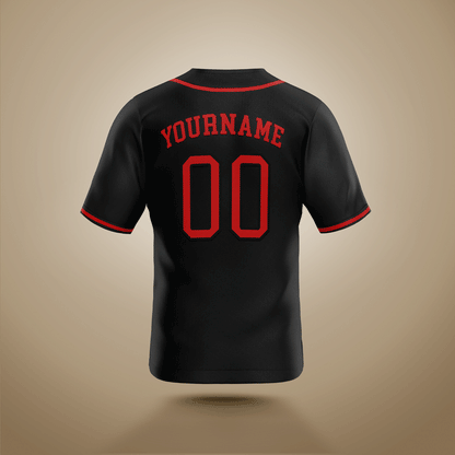 Custom Baseball Jersey Black & Red