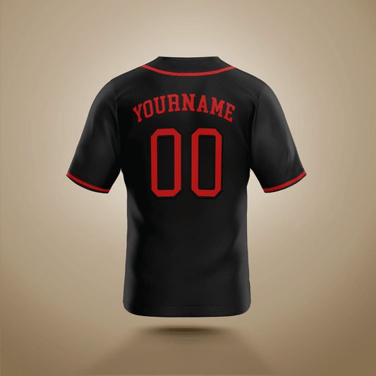 Custom Baseball Jersey Black & Red