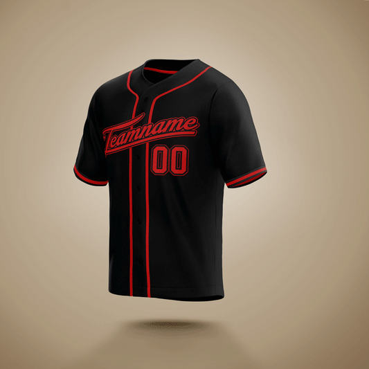Custom Baseball Jersey Black & Red