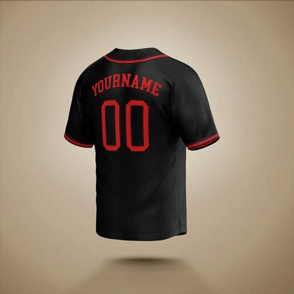 Custom Baseball Jersey Black & Red
