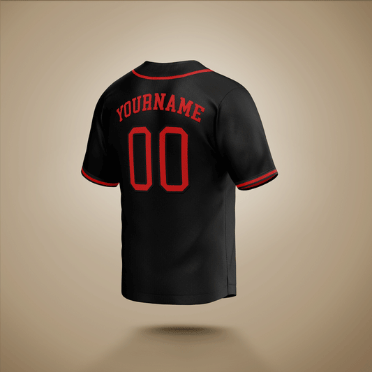 Custom Baseball Jersey Black & Red