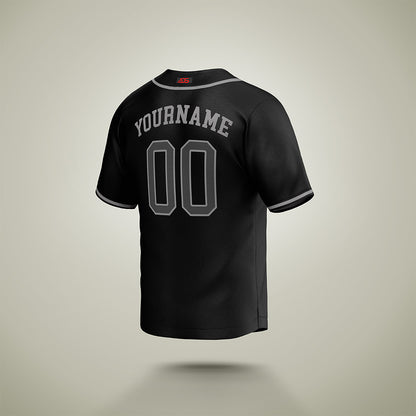Custom Baseball Jersey Black & Gray