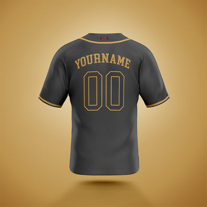 Custom Baseball Jersey Black & Gold