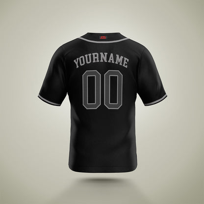 Custom Baseball Jersey Black & Gray