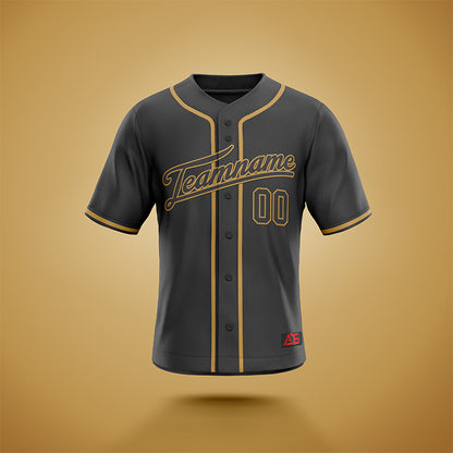 Custom Baseball Jersey Black & Gold