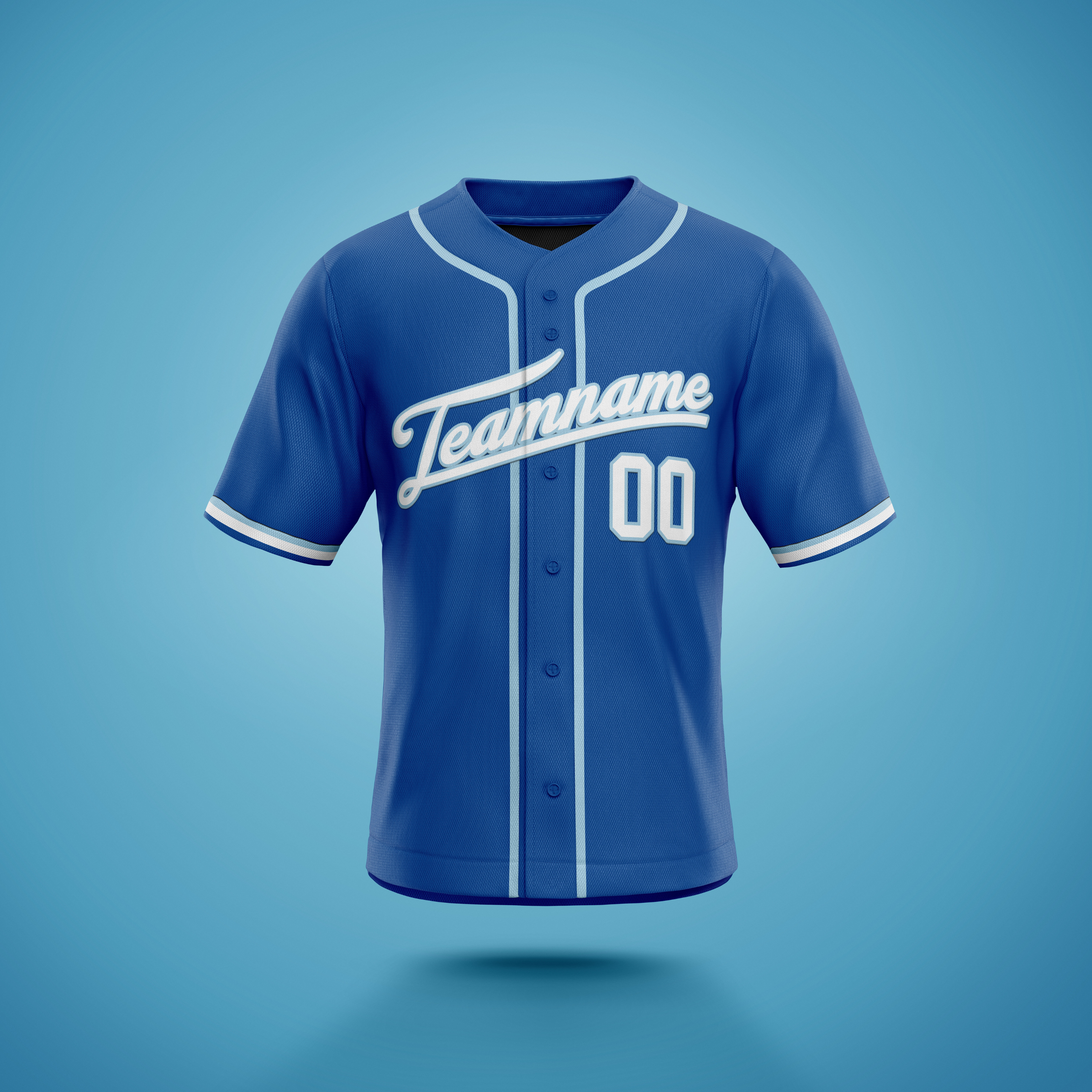 Custom Baseball Jersey Blue & White